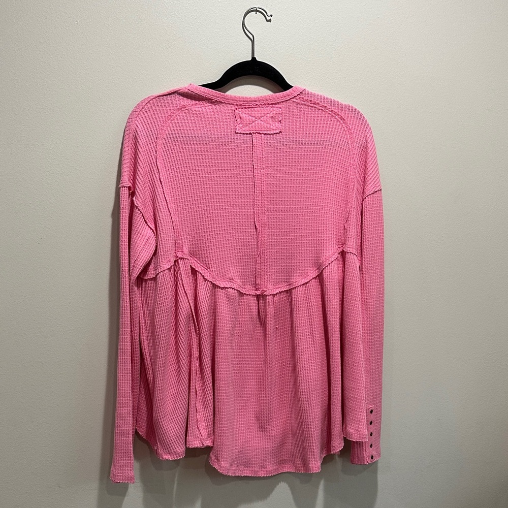 Free People we the Free Pink Carnation Babydoll Top - Picture 5 of 10